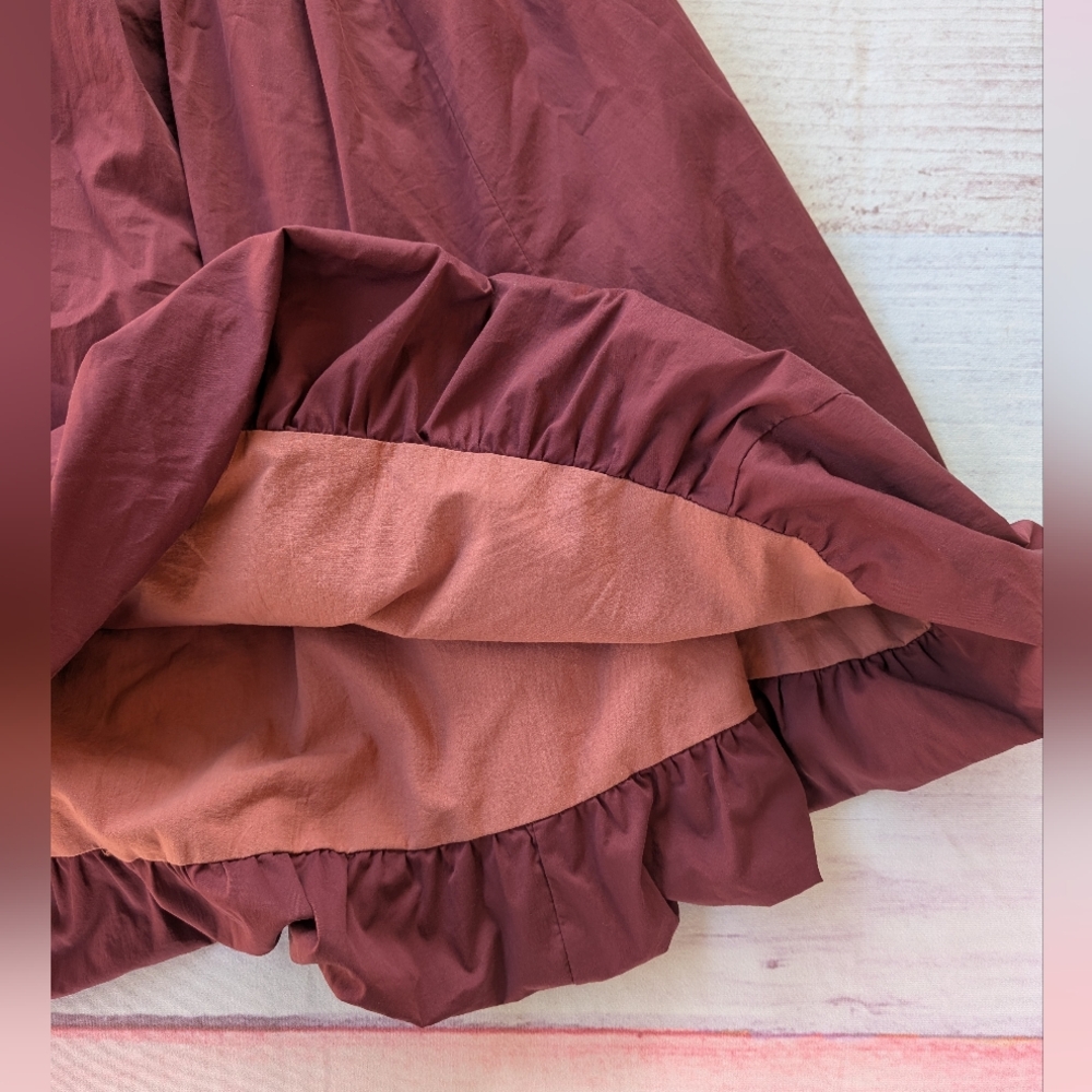 Amylynn Alexa Burgundy Puffball Dress 4US drop waist ruched dress - Picture 12 of 13